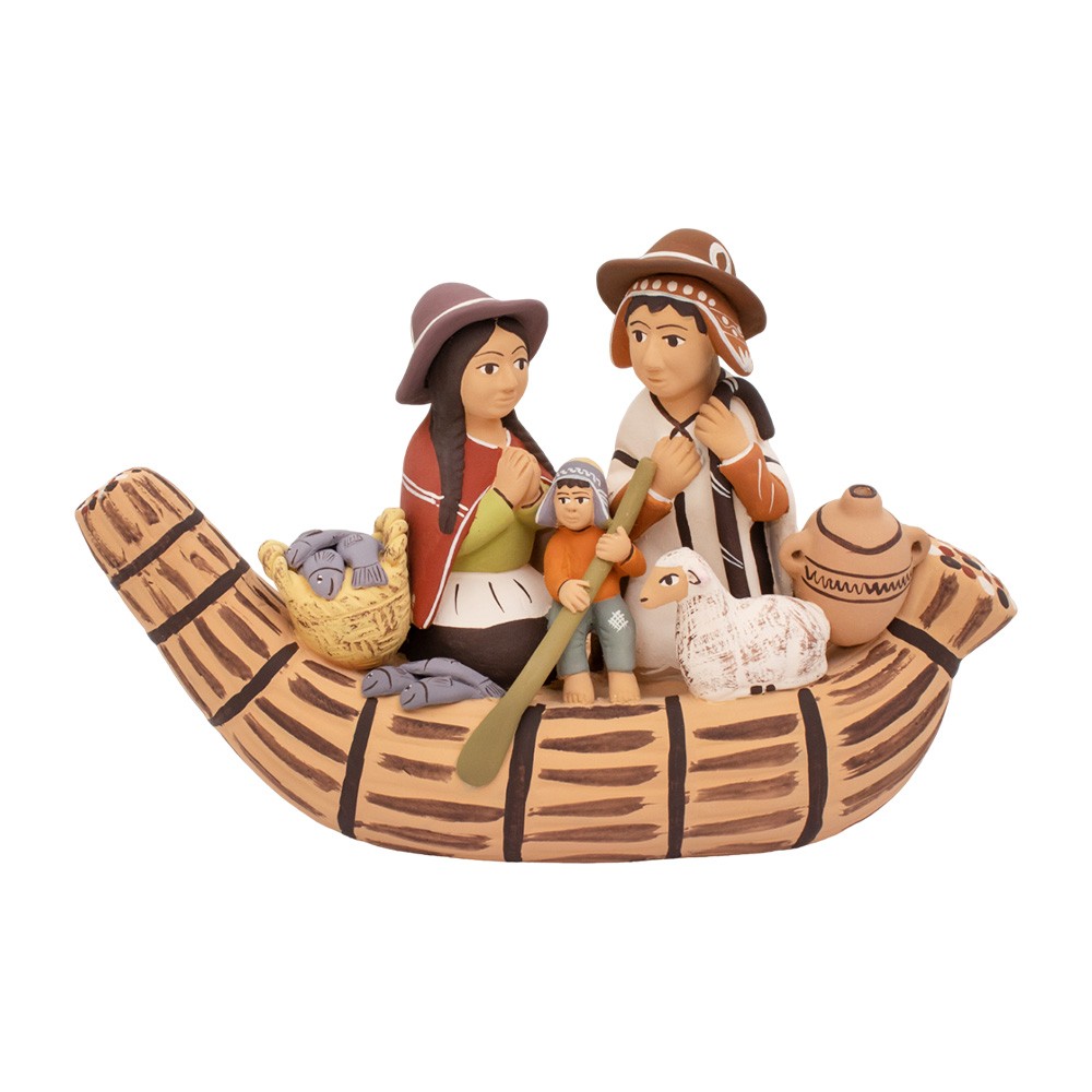 Peruvian Nativity Scene Migrants Boat Myriam