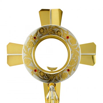 Monstrance in two tone brass