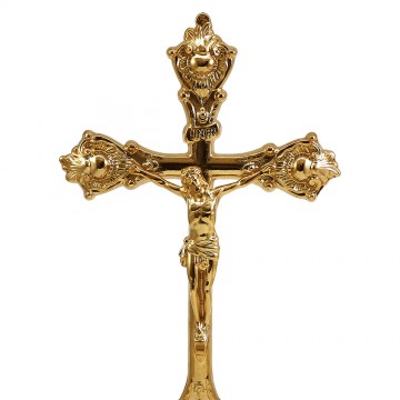 Altar Cross in Golden Brass