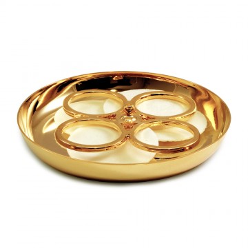 Brass paten with host holder