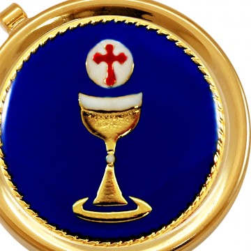 Golden Host Pyx with Enamel