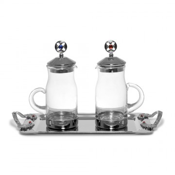 Glass Cruets with Tray