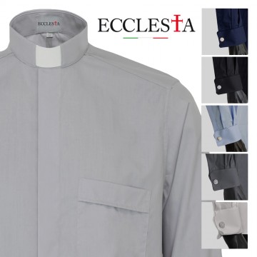Clergy Shirt in Cotton with...