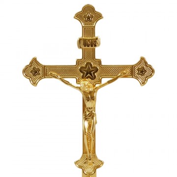 Altar Cross in Golden Brass