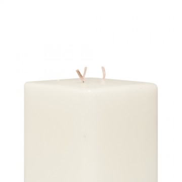 White Wax Cube Candle h 12 cm