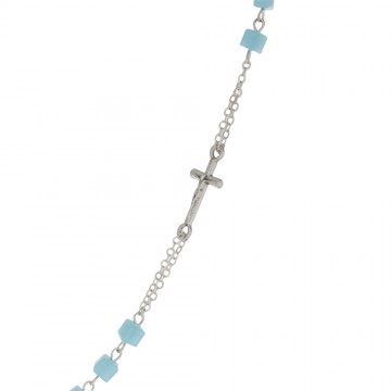 Rosary Necklace with Crystals