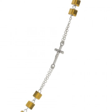 Rosary Necklace with Crystals