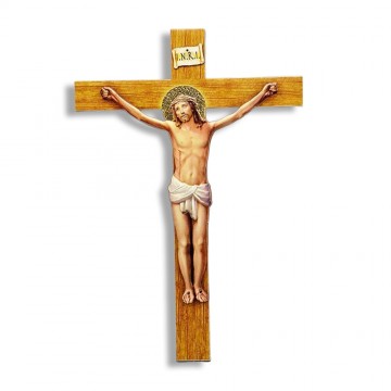 Shaped Crucifix Wood Effect