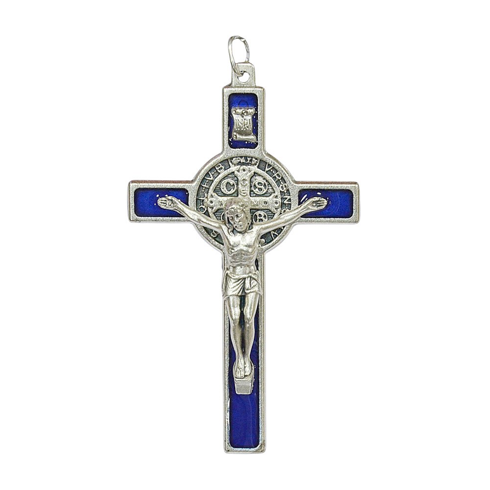 Cross of Saint Benedict in enameled metal