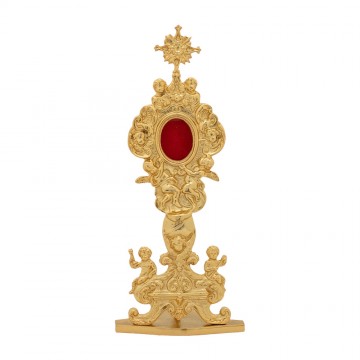 Reliquary in gold plated brass