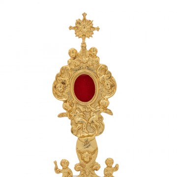 Reliquary in gold plated brass