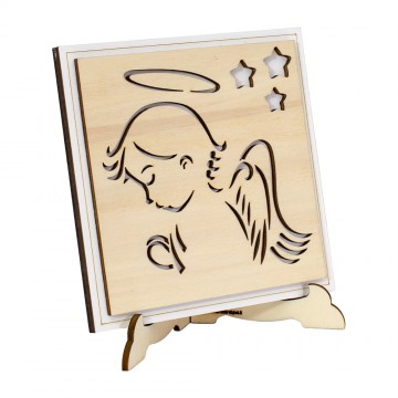 Angel Picture in Carved Wood