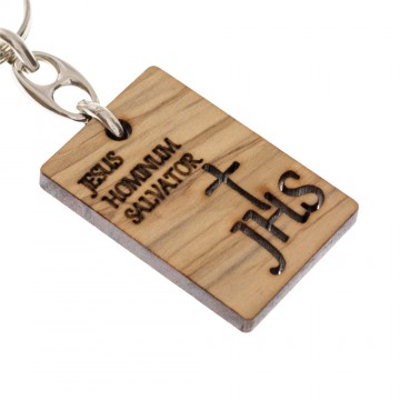 Keychain JHS in Wood