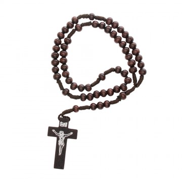 Rosary Beads in Dark Wood