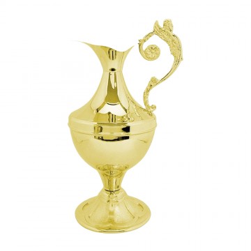 Ewer and Basin in Golden Brass