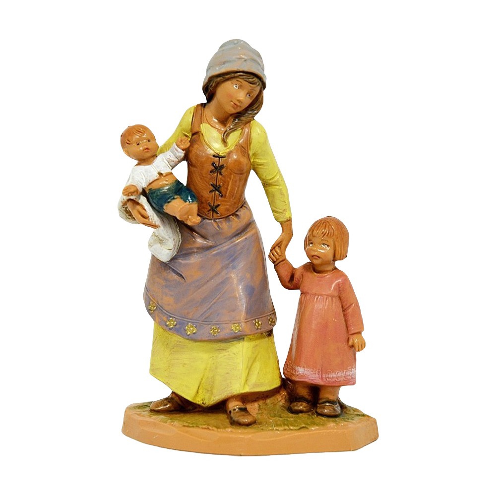 Woman with Children Statue Fontanini 12 cm