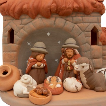 Nativity with Hut in...