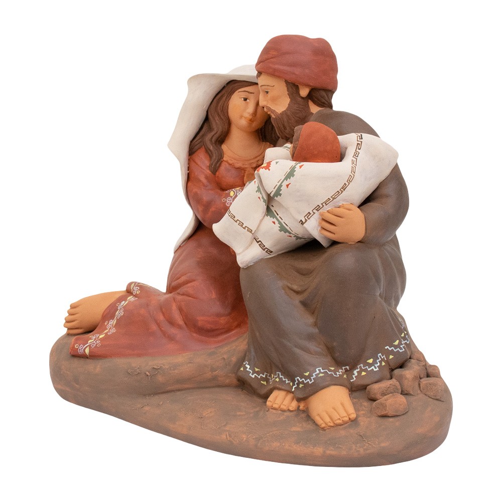 Chevez Peruvian Nativity Scene In Terracotta Myriam