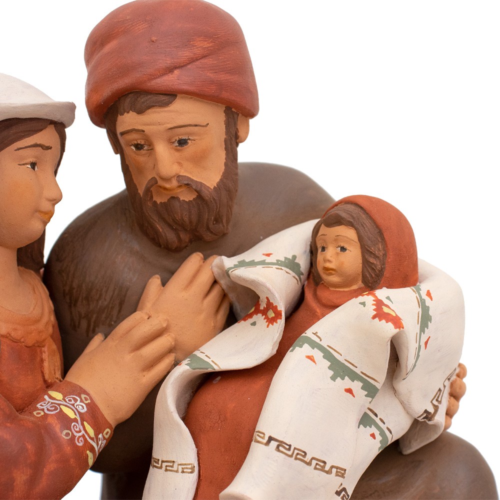 Chevez Peruvian Nativity Scene In Terracotta Myriam