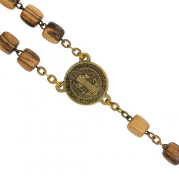 Wooden Rosary with Saint...