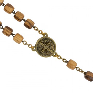 Wooden Rosary with Saint...