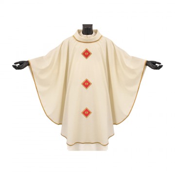 Ivory Chasuble with Red and...