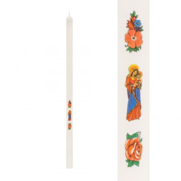 Candle with Decal H 65 cm