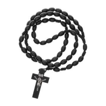 Black Franciscan Rosary in...