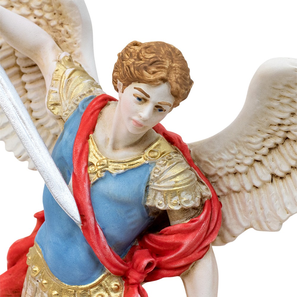 Statue of Saint Michael the Archangel in Colored Resin | Myriam