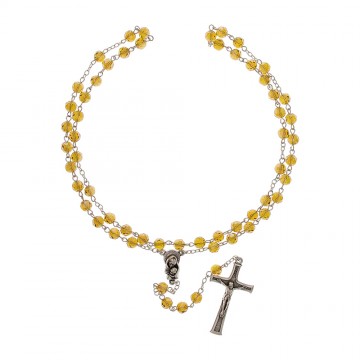 Rosary in Amber Crystal and...