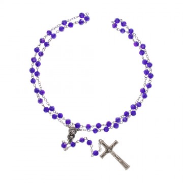 Rosary in Blue Crystal and...