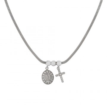 Silver Necklace with Medal...