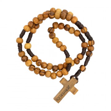 Rosary Necklace in Olive Wood