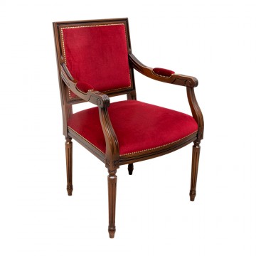 Armchair in Walnut Wood and...