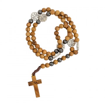 Rosary in Olive Wood with...