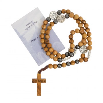 Rosary in Olive Wood with...