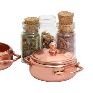 Set of Copper Pots with...