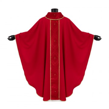 Red Chasuble in Pure Wool...