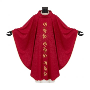 Embroidered Red Chasuble in...