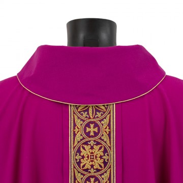 Burgundy Chasuble with Galloon