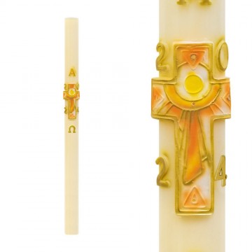 White Paschal Candle with...