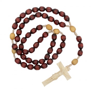 Rosary Beads in Wood and Rope
