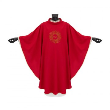 Red Chasuble with JHS and...