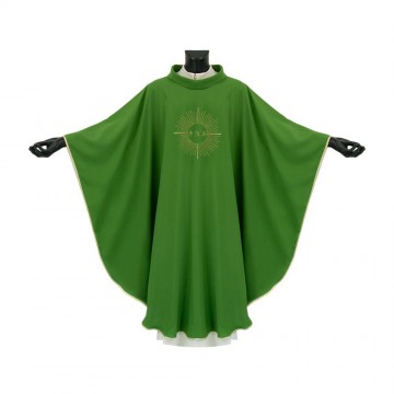 Green Chasuble with JHS and...