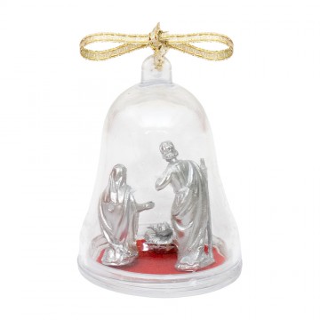 Nativity Scene in Plastic Bell