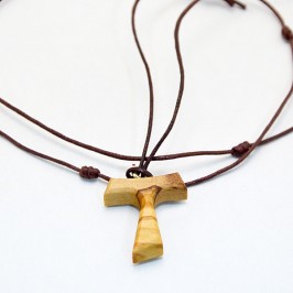 Tau Cross in Olive Wood