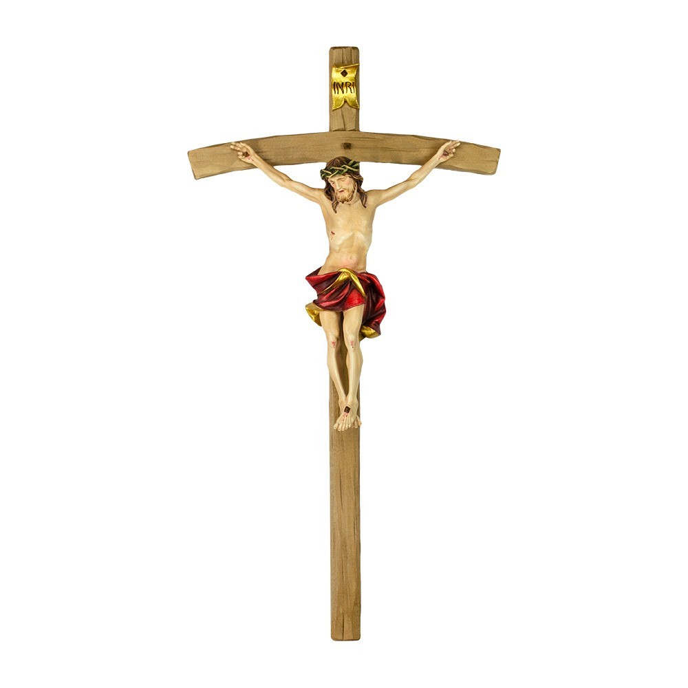 Handmate curved cross with Body of Christ