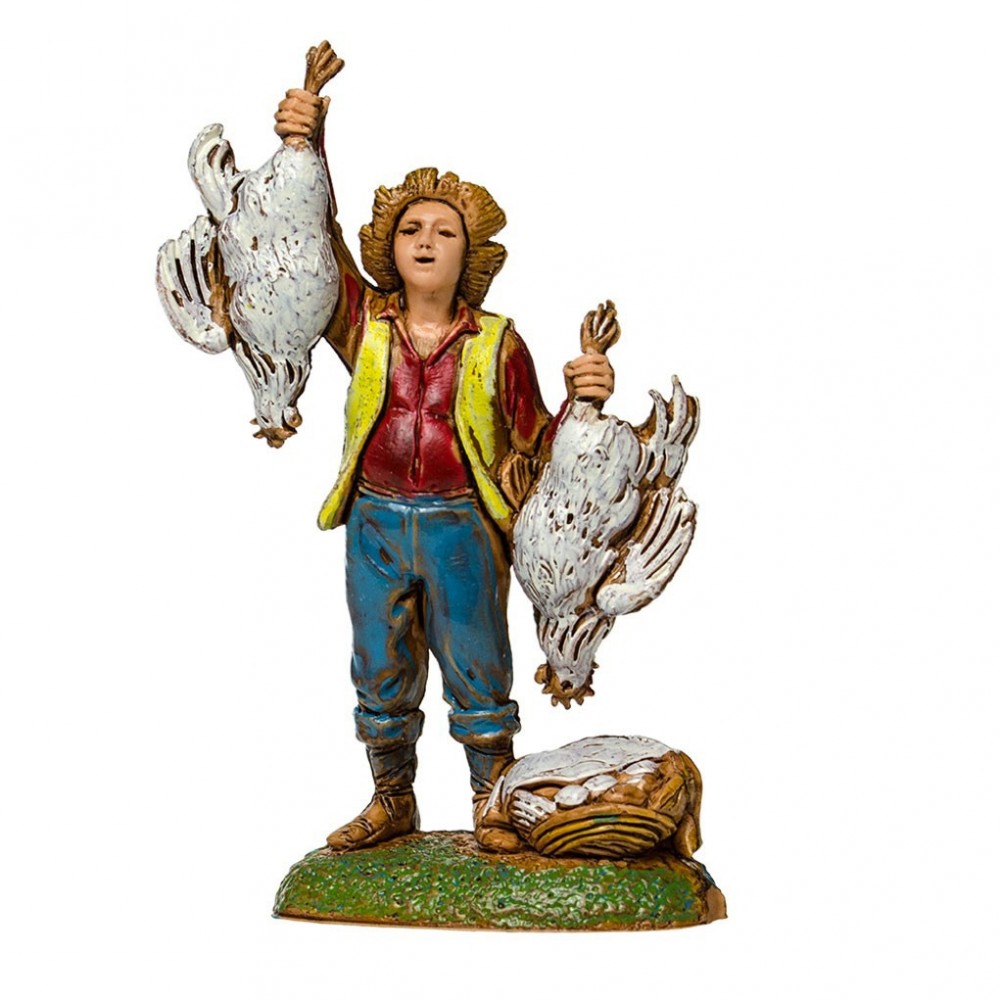 Statue depicting a poultry seller for Landi Nativity Scenes 6 cm.