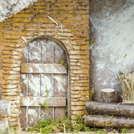 Stable with Wooden Door for...