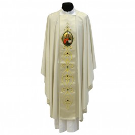 Ivory Chasuble with Icon